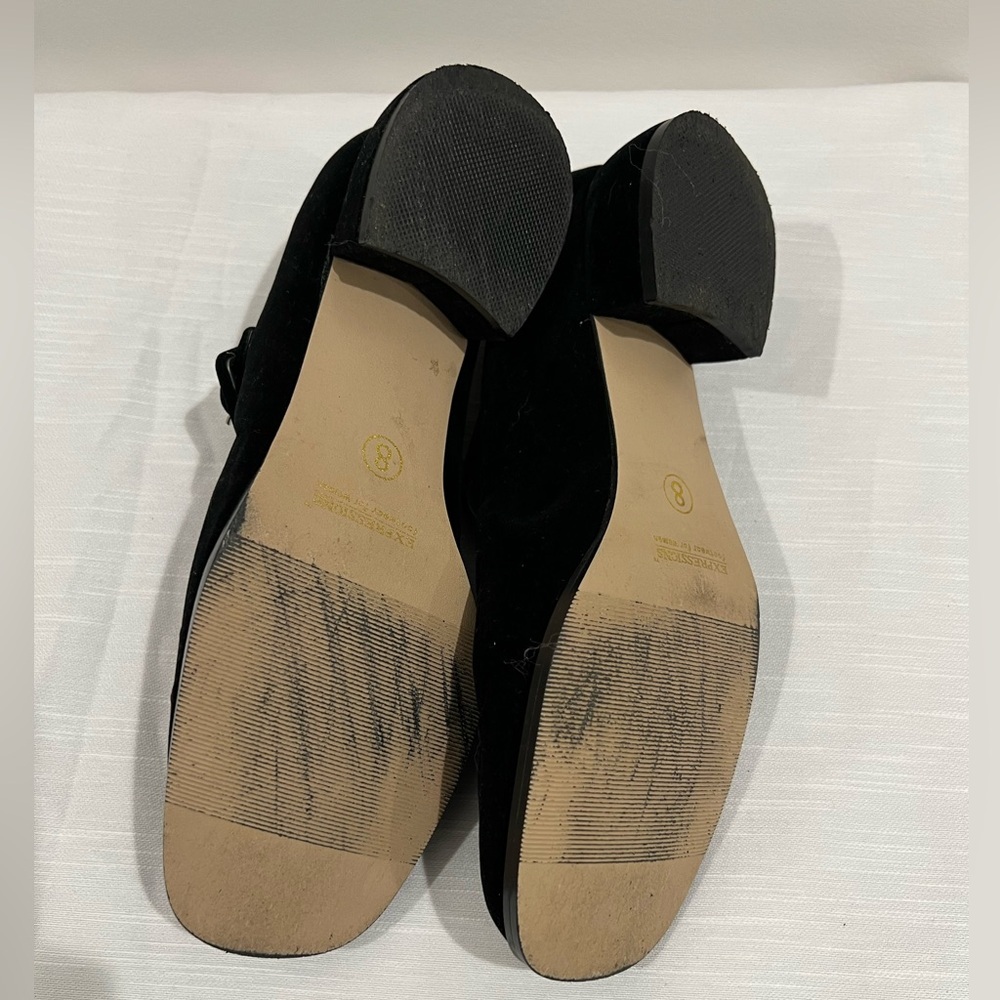 Expressions Footwear Mary Jane Black Velour Shoes - Picture 2 of 6